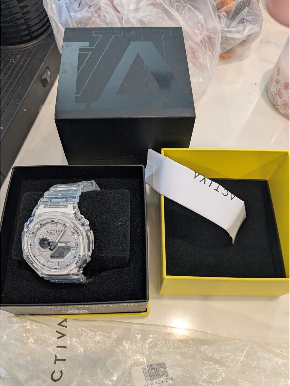 Activa Recon X Invicta Digital Unisex Watch - 45.5mm, Transparent, Clear